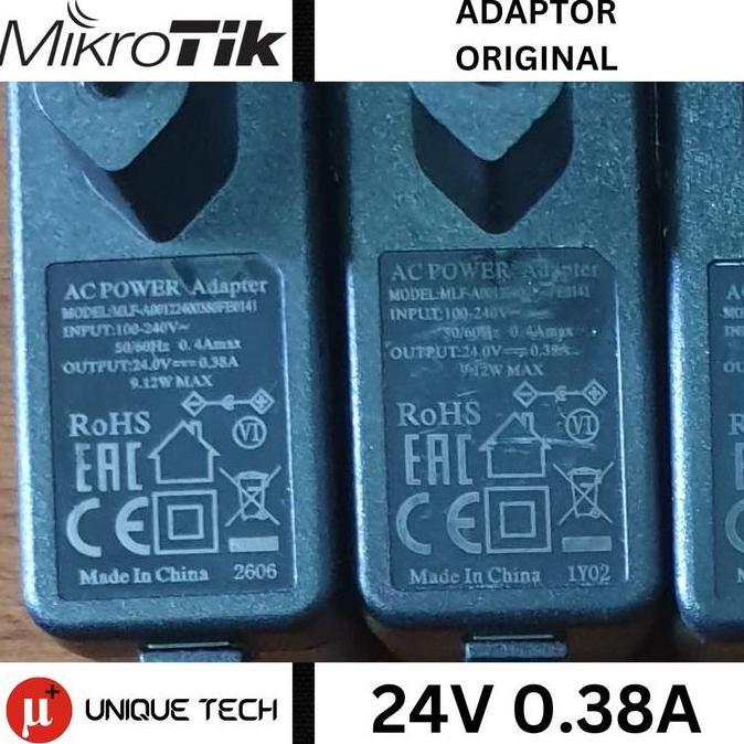 POWER ADAPTOR MIKROTIK 24V 0.38A 0.8A 1.2A ORIGINAL DC 5.5MM 24 V
