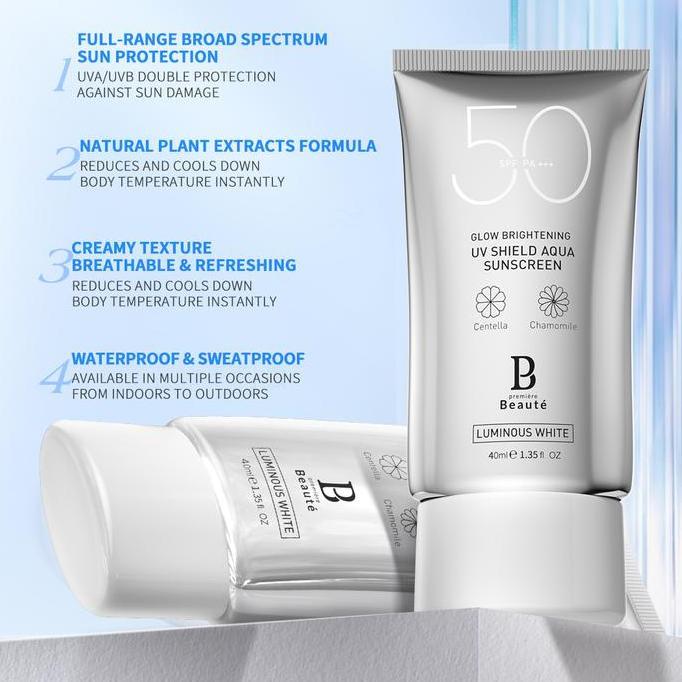 [Bpom] Premiere Beaute Sunscreen (Spf 50 Pa+++) 40Ml Uv Shield Sun Protect Sun Block Badan Sun Blcok