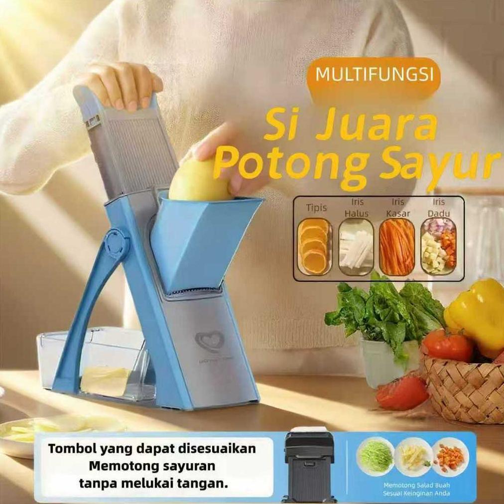 Alat pemotong sayur multifungsi, mesin pemotong dadu dan parut kentang rumah tangga, alat dapur mesi