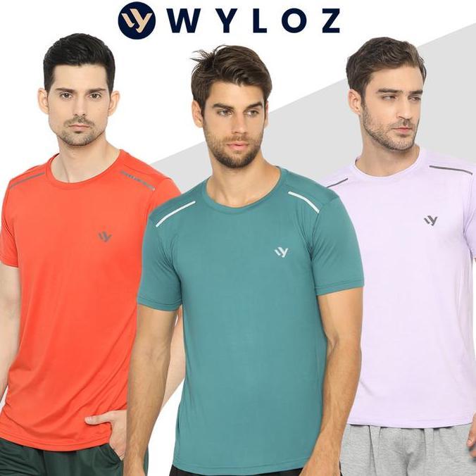 Wkxw- Wyloz Baju Kaos Olahraga Jersey Training Gym Lengan Pendek Pria Lari Running Fitness Sepeda Bo