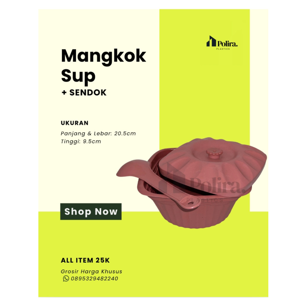 [POLIRA PLASTICS] - Wadah prasmanan + sendok sayur centong , tempat berkatan , tempat saji, basi ova