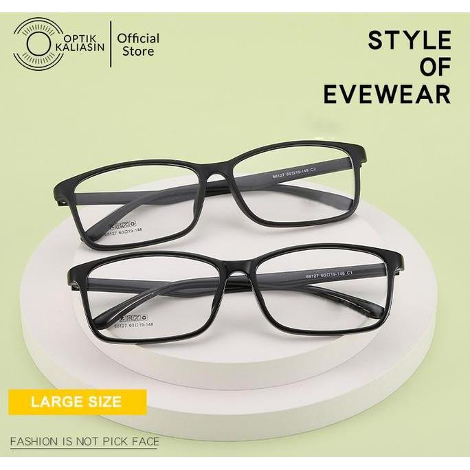 OPTIK KALIASIN - Frame kacamata pria wanita kotak lentur full frame lebar big size NOYA