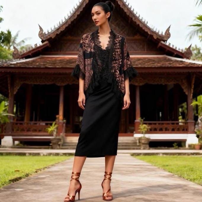 Cardigan batik cap viscose Cirebon