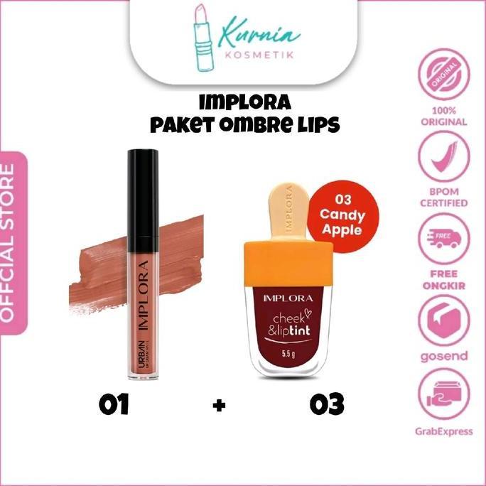 Lipen- Implora Paket Lips Ombre Paket Lipcream Lipstick Lipstik