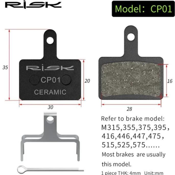 Goeswill- Risk Kampas Rem Ceramic Sepeda Brake Pad Shimano Mt200 Mt400 Mt500