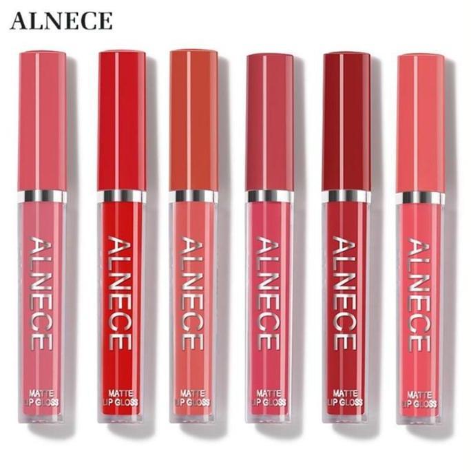 Lansungkirim- Alnece#001  Lasting Glossy Lipgloss 6-Pack Liquid Lipstick Gloss Lipstik