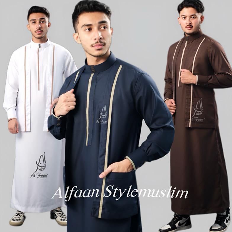 PREMIUM JUBAH SLIMFIT ALAWI JUBAH PRIA GAMIS PRIA  JUBAH GAMIS PRIA MUSLIM JUBBAH THOBE BUSANA MUSLI