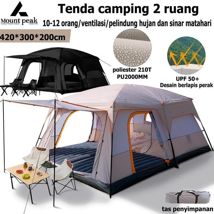Terlaris Mountpeak Tenda Berkemah Luar Ruangan 2 Kamar Tenda Keluarga Besar Mewah Tenda Berkemah Pel