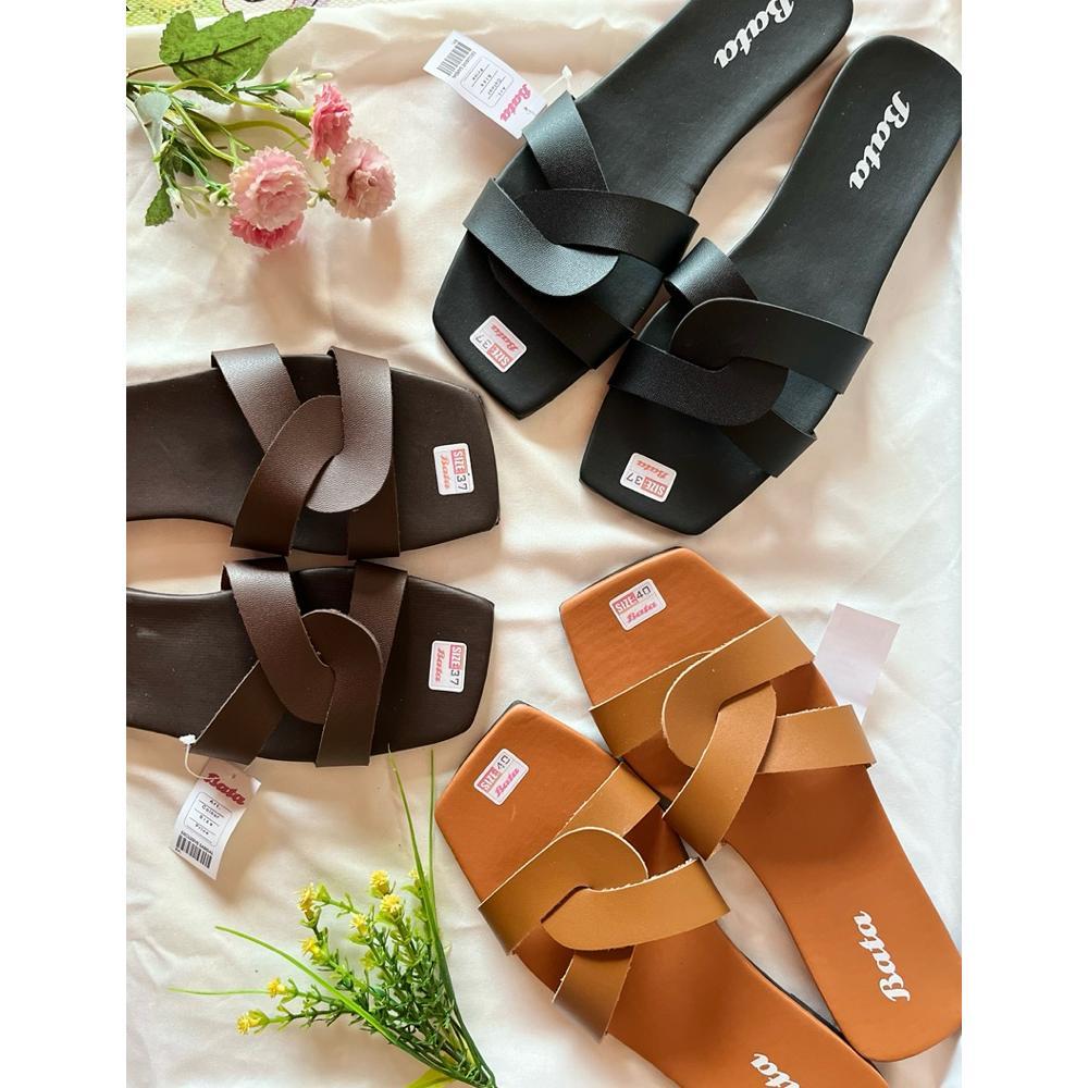 FLASH SALE SANDAL SELOP TEPLEK WANITA BATA  ELEGAN MODIS ANTI SLIP SANDAL FLAT KEKINIAN CANTIK VIRAL