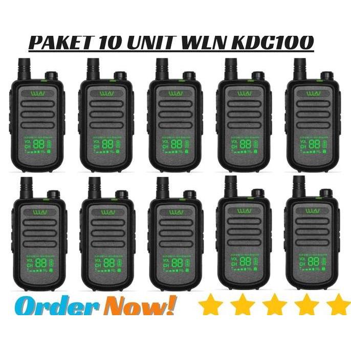 Terlaris Beli 5 Gratis 5 Paket 10 Unit Ht Wln Kdc100 Single Band Uhf Thin & Mini Pocket Radio 10 Pcs