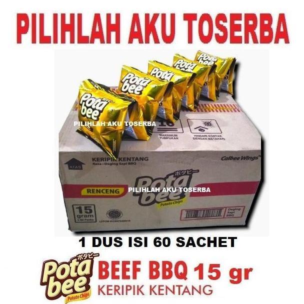 Potabee Keripik Kentang BEEF BBQ RENCENG - ( HARGA 1 DUS )