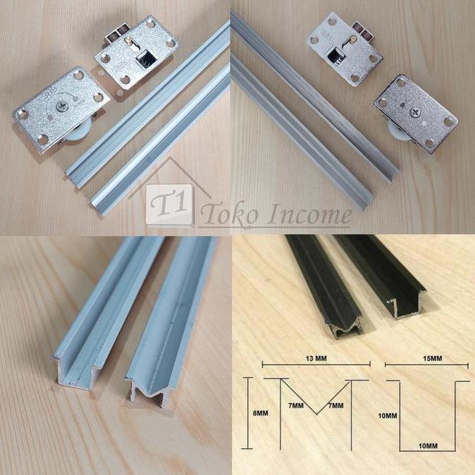 Set Rel Um 1,5 M Dan Roda 388 Pintu Lemari Sliding Sd12 / Geser Sd 12 Kualitas Terbaik Harga Termura