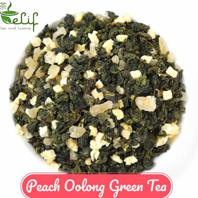 Peach Oolong Green Tea : Chinese Oolong Green Tea, Dried Peach & Apple