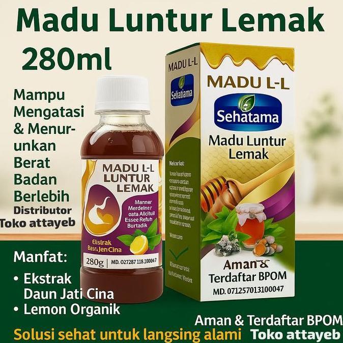 Madu Alami Ekstrak Daun Jati Cina 280ml Plus Lemon Oraganic Kunyit dan Jahe Kemangi (BPOM)