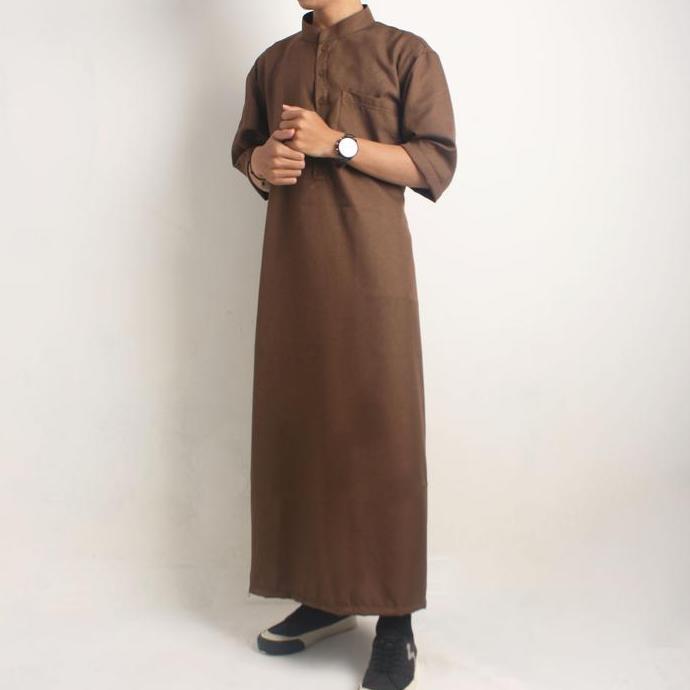 Flash Sale Zly Jubah Slimfit Gamis Muslim Pria Lengan 3/4 Kancing Harley