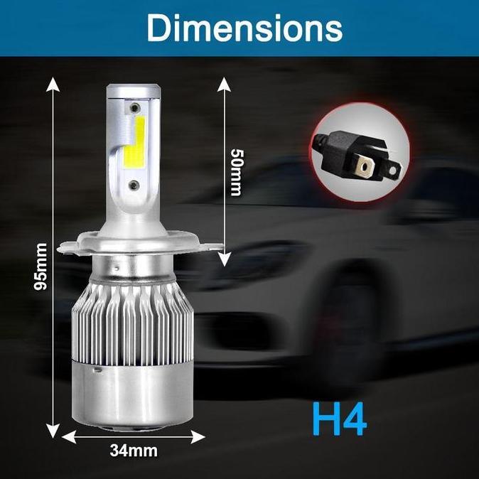 2Pcs Lampu Depan Led Bohlam Led Mobil H4 2 Pcs Avanza Xenia Innova Agya Ayla Calya Sigra Jazz Brio M