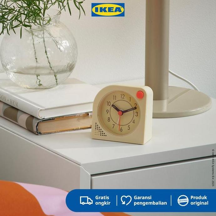 IKEA TJINGA Jam Beker / Jam Weker Kuning Pucat 8x8cm