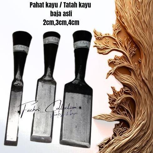 tatah pahat kayu 2cm & 4cm bahan baja asli/ pahat kayu / tatah kayu / alat pertukangan ukir beton 1 