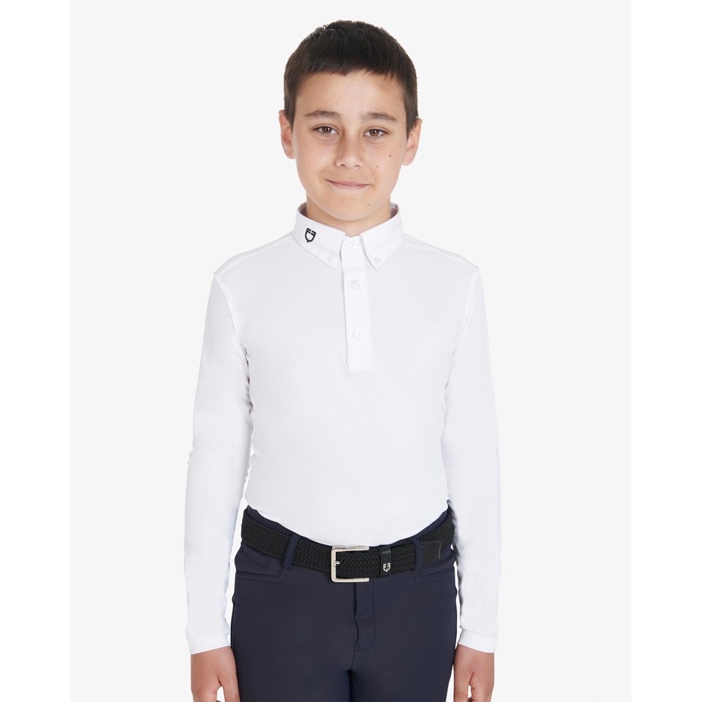 Equestro Boy’s Slim Fit Competition Polo Shirt with Three Buttons / Atasan Berkuda Anak