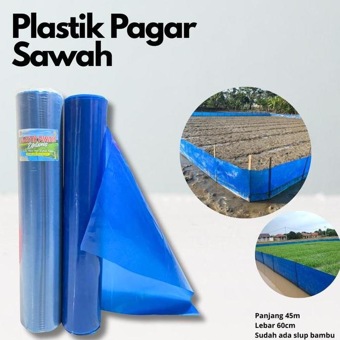 TERBARU - Plastik Pagar Sawah Pinian Anti Hama & Tikus dengan Slup Bambu Plastik Fiber Pagar Sawah M