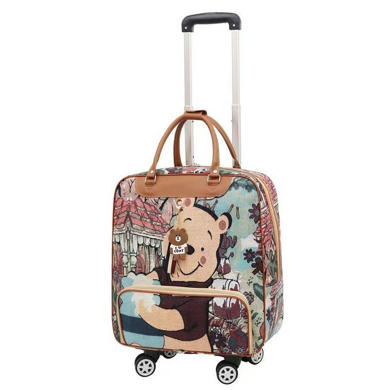 DISKON MV70228 KOPER TROLEY BAG TRAVEL WANITA MOTIF LUCU 4 RODA TAS KOPER FASHION STYLISH