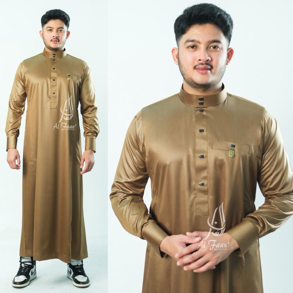 terbaru jubah gamis pria jubah slimfit polyester korea jubah pria muslim gamis alfaan busana muslim 