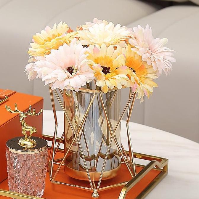 Vas Bunga Besar Mewah Eyre - Vas Kaca Premium untuk Bunga Hidroponik, Dekorasi Ruang Tamu & Meja Mak