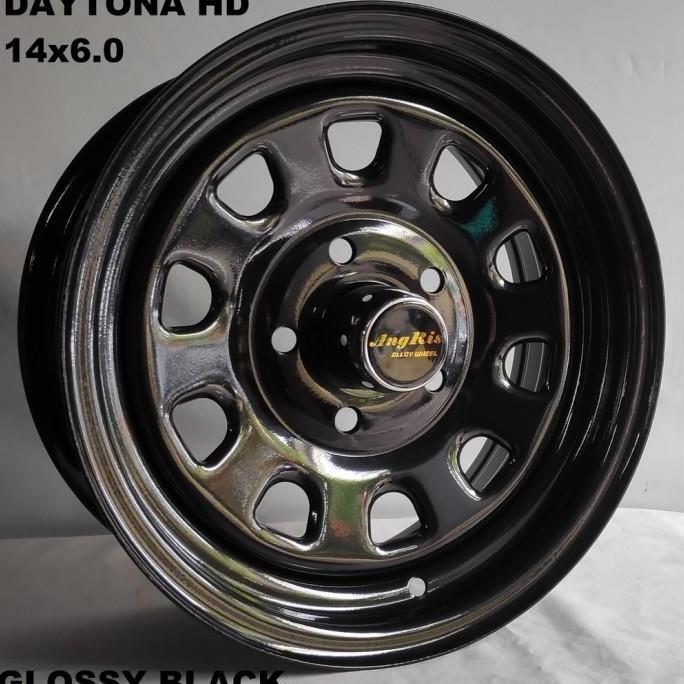 4pcs Velg Besi Daytona HD 14x6.0 5H 114.3 ET+15 Ring 14 R14 Lebar 6 inci mobil Mitsubishi L300  Gran