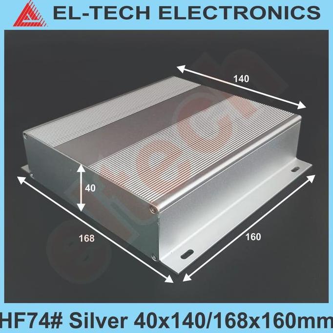 HARGA DISC - Box Aluminium HF74# Silver 40x140/168x160mm Electronic Instrument Project Alumunium Alm