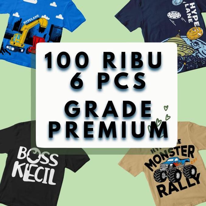 LA141 }} Paket Hemat Usaha Baju Kaos Anak Bahan Katun Lucu Import Premium 1 - 10 Tahun Cotton Kids