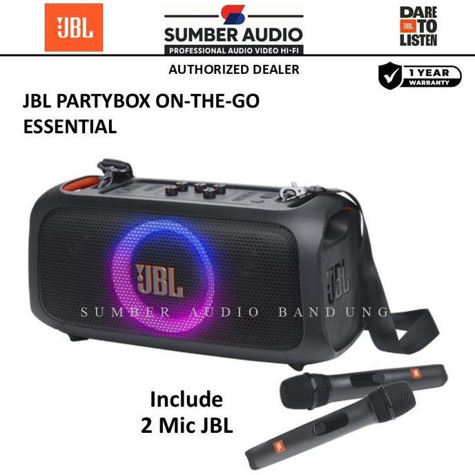BEBAS ONGKIR - JBL Partybox On The Go Essential 2 Mic JBL Partybox OTG On-The-Go Essential, Speaker 