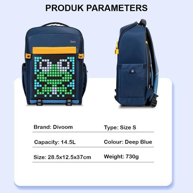 Backpack S Pixel Art DIY Smart Bag Tas RGB - Divoom Pixoo S