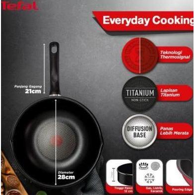 NEW TEFAL EVERYDAY Cooking Deep Frypan 28 cm. Ori
