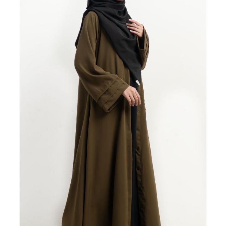 WAFTA - ARWA ABAYA (no include inner) | abaya polos | abaya kancing | abaya outer | abaya rosecrepe 