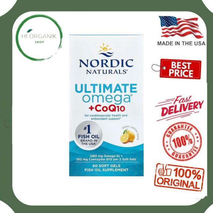 Nordic Naturals Ultimate Omega 3 1280 mg COQ10 100 mg 60 SoftGels