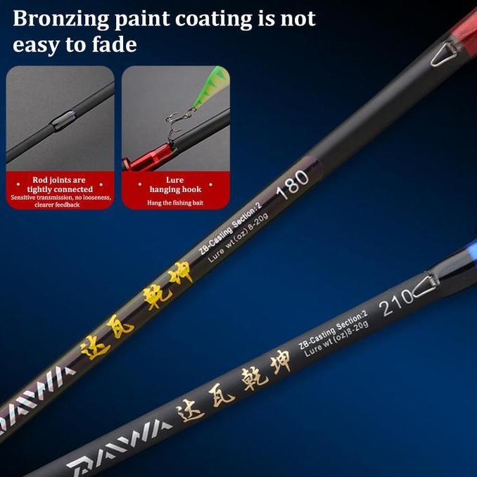 Joran DAIWA full set 1Rod+1Reel set daiwa joran pancing rod+caldari metal reel daiwa Berbagai warna 