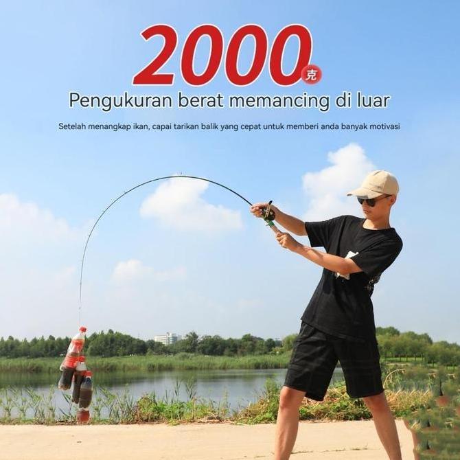 Caldari Joran Pancing Set 1.8M 2 Bagian Casting Fishing Rod dan 7.2:1 BC Set Joran Pancing 180/198cm
