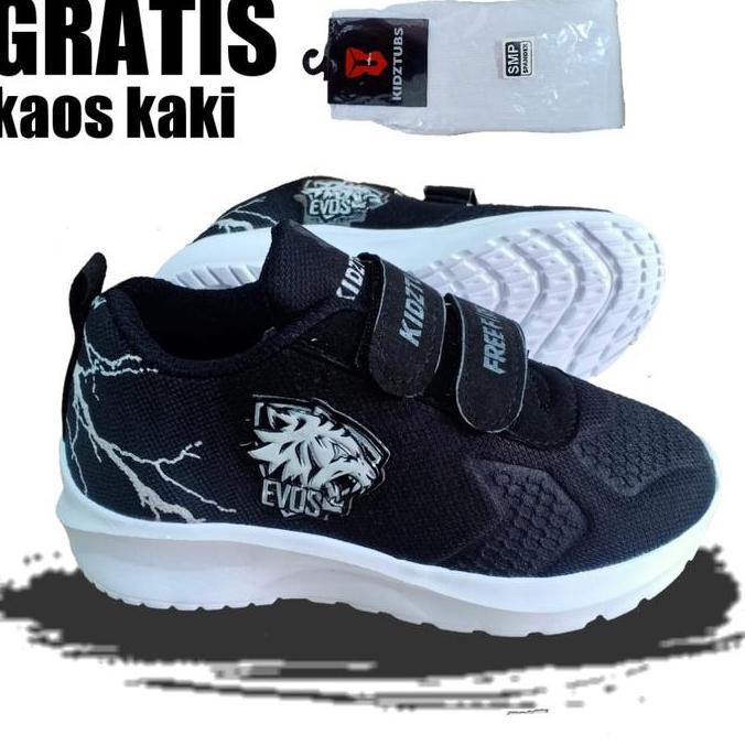 DR287 - Sepatu Sekolah Anak Laki Karakter FREE FIRE MOBILE LAGENDS EVOS ALTEREGO Warna Hitam Rekat U