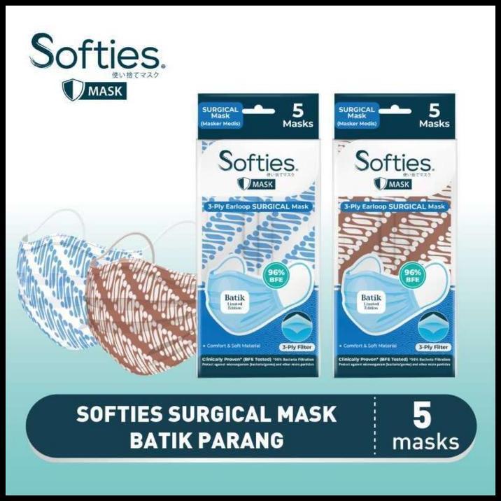 TERMURAH SALE CUCI GUDANG MASKER SOFTIES SURGICAL MOTIF BATIK 
