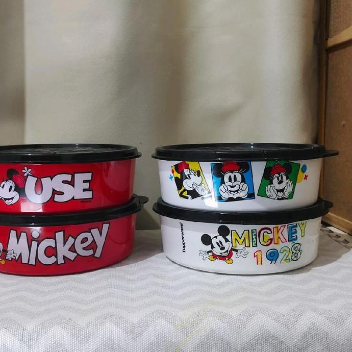 Bekal Tupperware bulat karakter Mickey Minnie