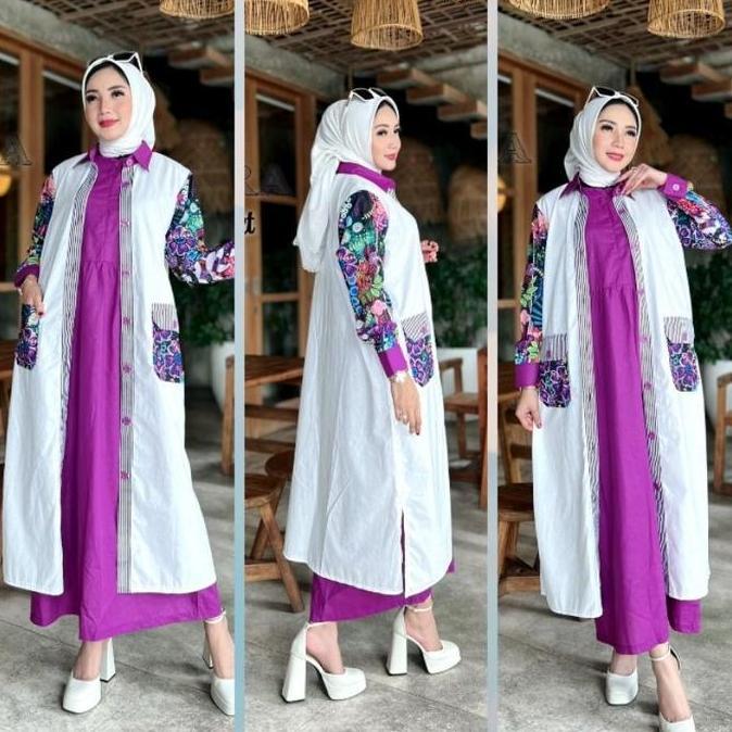 SET INER CARDY ZAVIERA TERBARU setelan iner outer Gamis Wanita