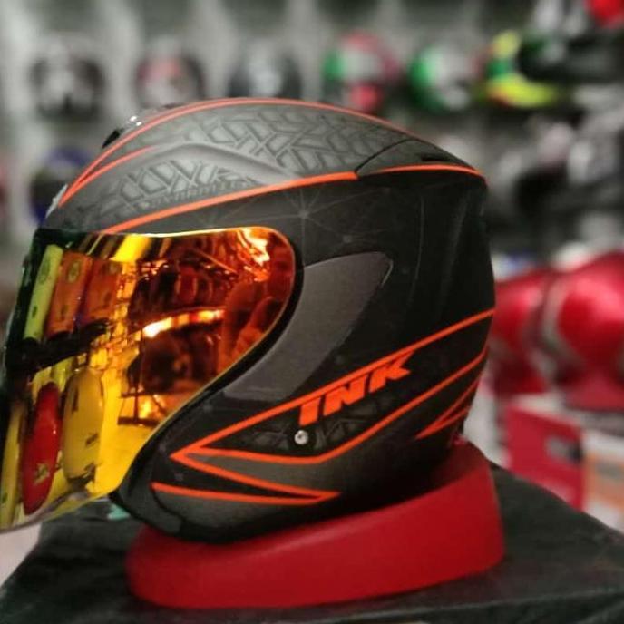 INK HELM DYNAMIC GUNMETAL MATT FLUO VISOR IRIDIUM RED GOLD
