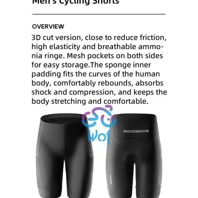 ROCKBROS YDDK004-1 Celana Pendek Pria Olahraga Sepeda Men Cycling Sports MTB Road Bike Pants Shorts 