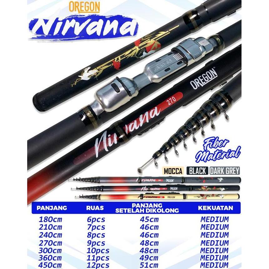 Set Tegek Kolong Oregon Nirvana Pancing Joran Tinggal Pakai (TERBAIK) (TERBARU) (TERMURAH)