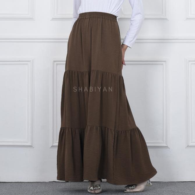 SHABIYAN Rok Wanita Panjang Polos | Rok Tingkat Susun | 558