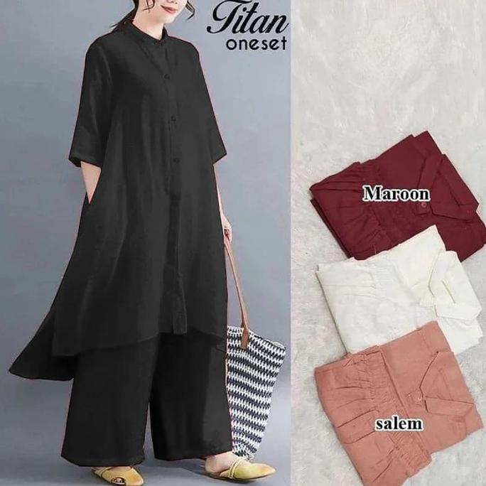 Laila Baju One Set Setelan Celana Panjang Wanita Remaja Dewasa Muslim Murah Kekinian Jumbo Import Ko