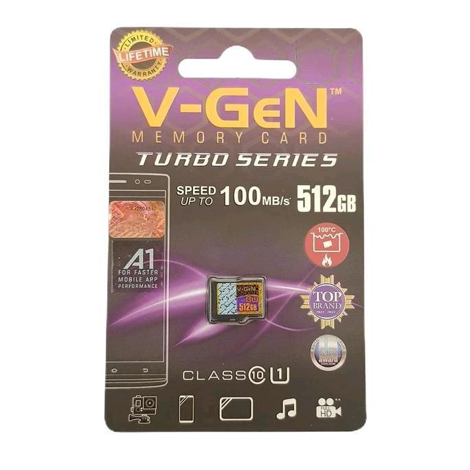 TERBARU - MicroSD V-GeN Turbo 512GB Class 10 Memory Card Micro SD VGEN