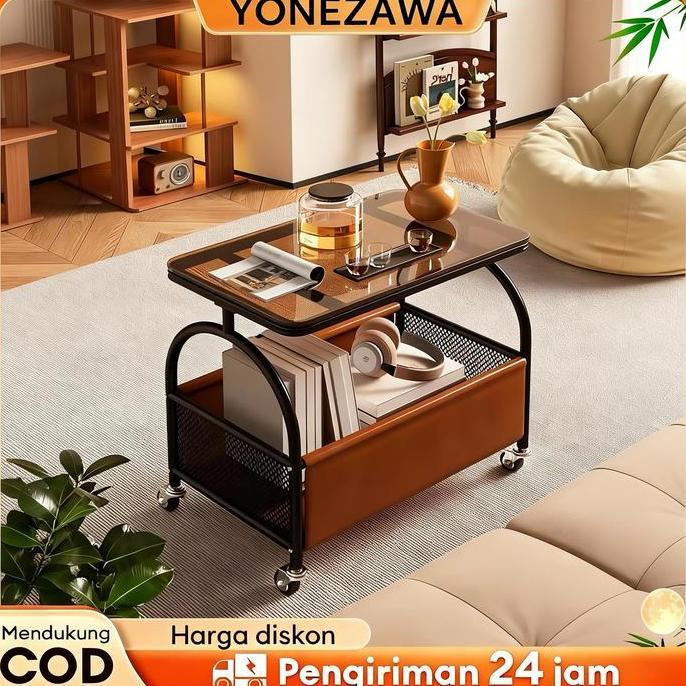 COD Rak Troli Susun Roda Meja Sudut Sofa Kopi Meja Teh Trolley Meja Kecil Kamar Ruang Tamu Bedside T