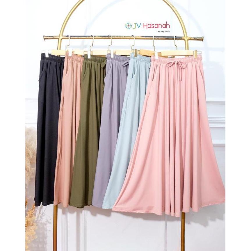 JV Hasanah Setelan Rayon Baju Kurung Busui Rok dan Kulot - Nadia Set Kurung Rok dan Kulot Jumbo