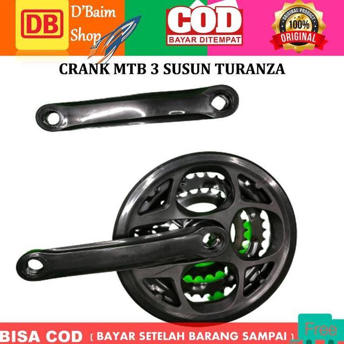 PEDAL CRANK SEPEDA MTB/GEAR DEPAN SEPEDA MTB 3 SUSUN 48T-38T-28T TURANZA/GOESAN [terbaik]